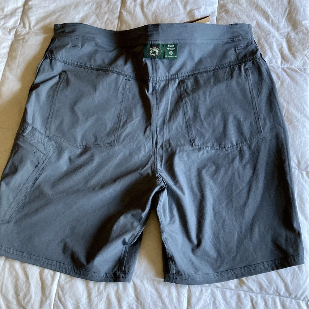 NWT Stillwater Supply Co Performance Shorts Mens 39-Waist (actual) Charcoal Gray - Picture 7 of 16